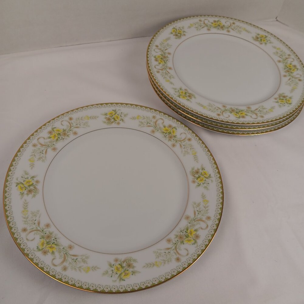 (4) Mikasa Greenbriar Fine China Dinner Plate L2014 10 1/2in